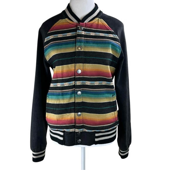 STS Ranchwear Serape Varsity Striped Multicolor Women's Jacket size XS Western - Picture 2 of 11